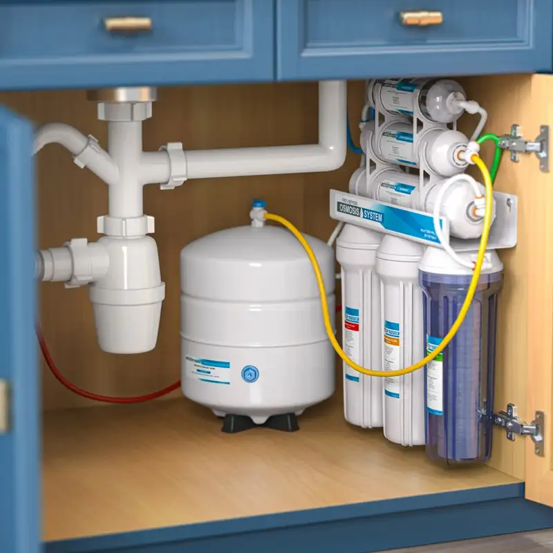 water treatment system under a sink